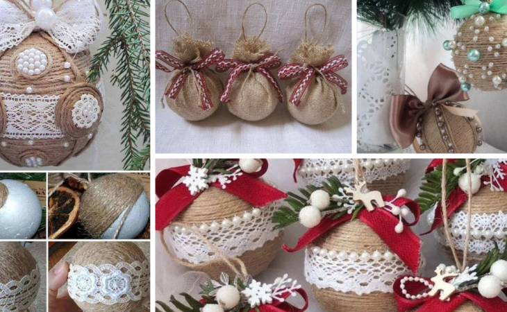 DIY Boules de Noël en Jute