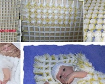 DIY Couverture Bébé Tricotée en Laine Pompon