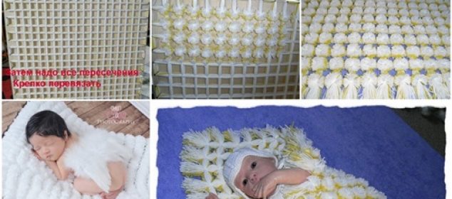 DIY Couverture Bébé Tricotée en Laine Pompon