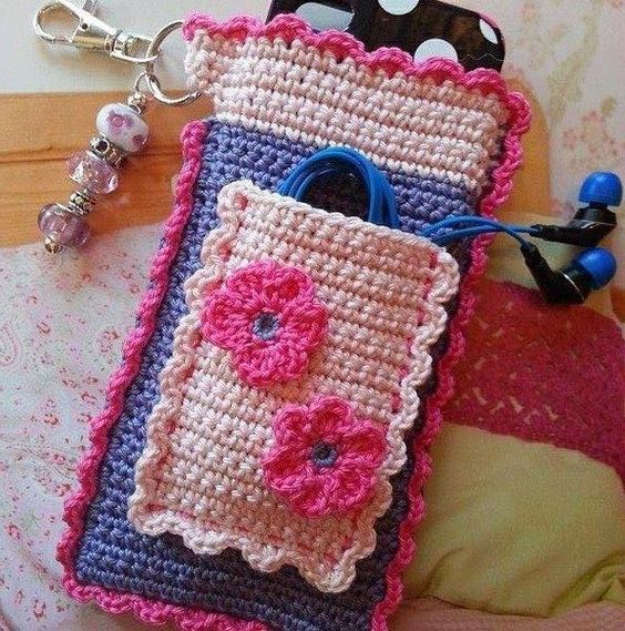 Id%C3%A9es etui t%C3%A9l%C3%A9phone portable Crochet 1