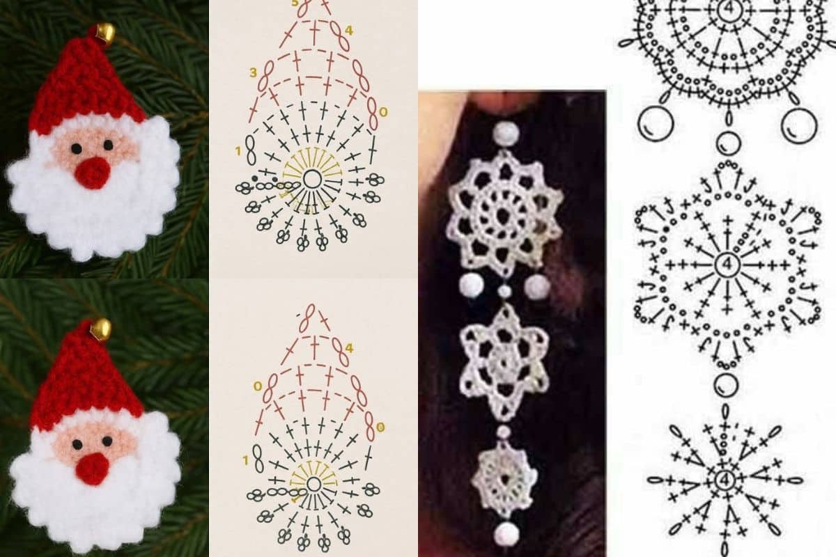 Idees de Boucles dOreilles au Crochet Inspirees de Noel