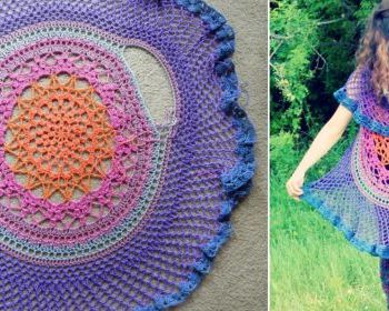 Lotus Mandala Circulaire Veste au Crochet