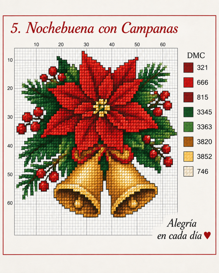 Modeles de point de croix avec des fleurs de Noel 1
