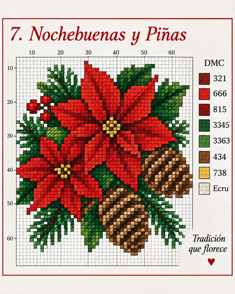 Modeles de point de croix avec des fleurs de Noel 2
