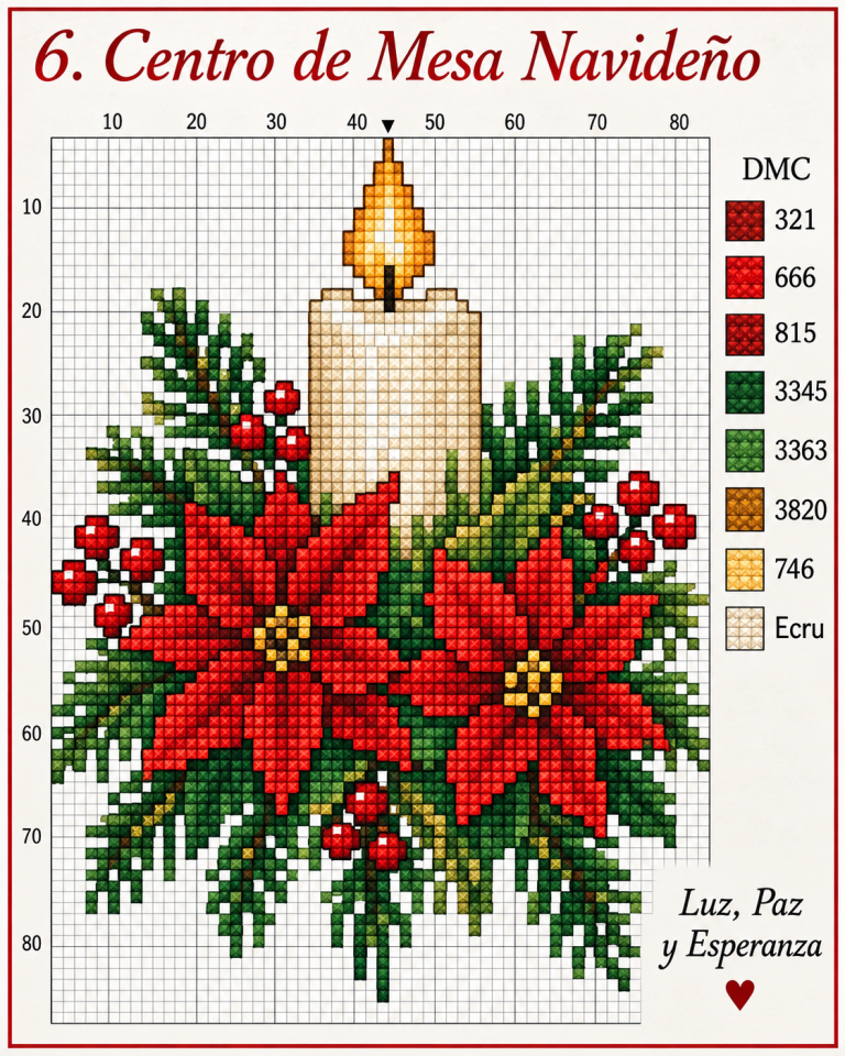 Modeles de point de croix avec des fleurs de Noel 3