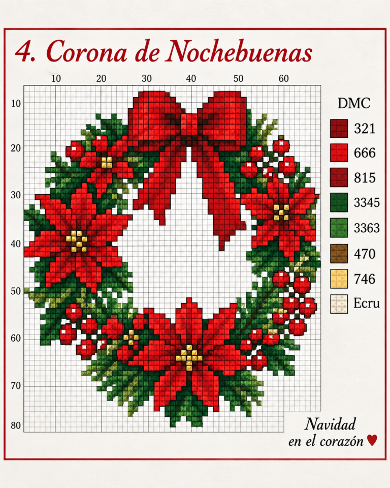 Modeles de point de croix avec des fleurs de Noel