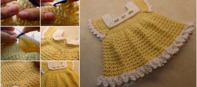 Modèles pour Bébé au Crochet Robe Jaune