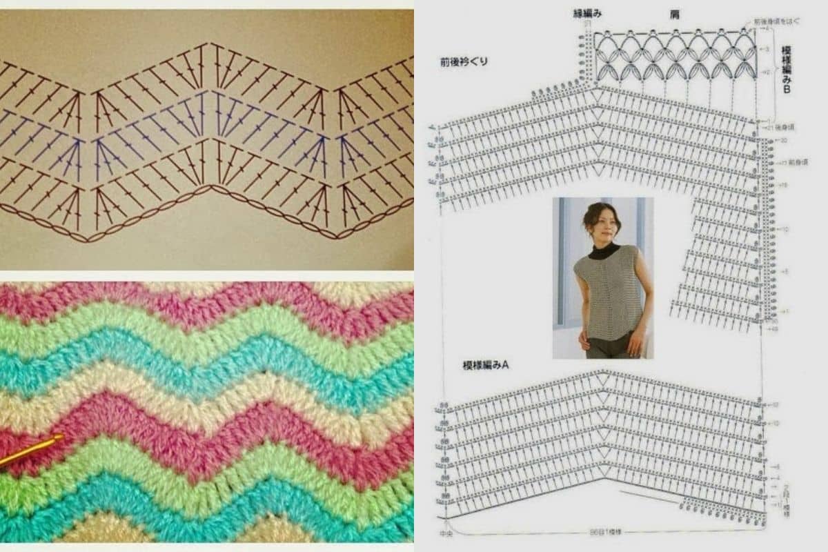 Points zigzag au crochet