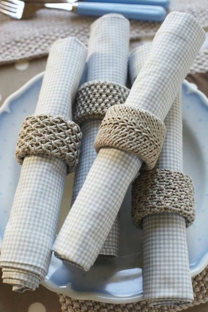 serviette ronds servilleteros serviettes manillas hilo napkin tricotetcouture