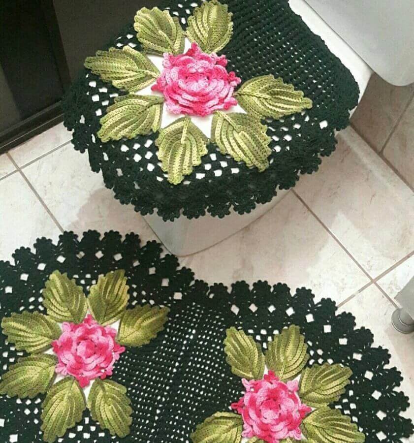 Tapis crochet ave fleurs 11