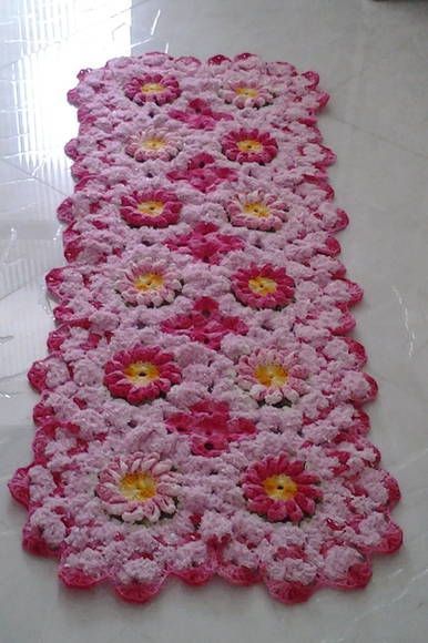 Tapis crochet ave fleurs 4