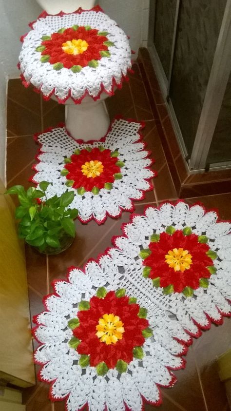 Tapis crochet ave fleurs 8