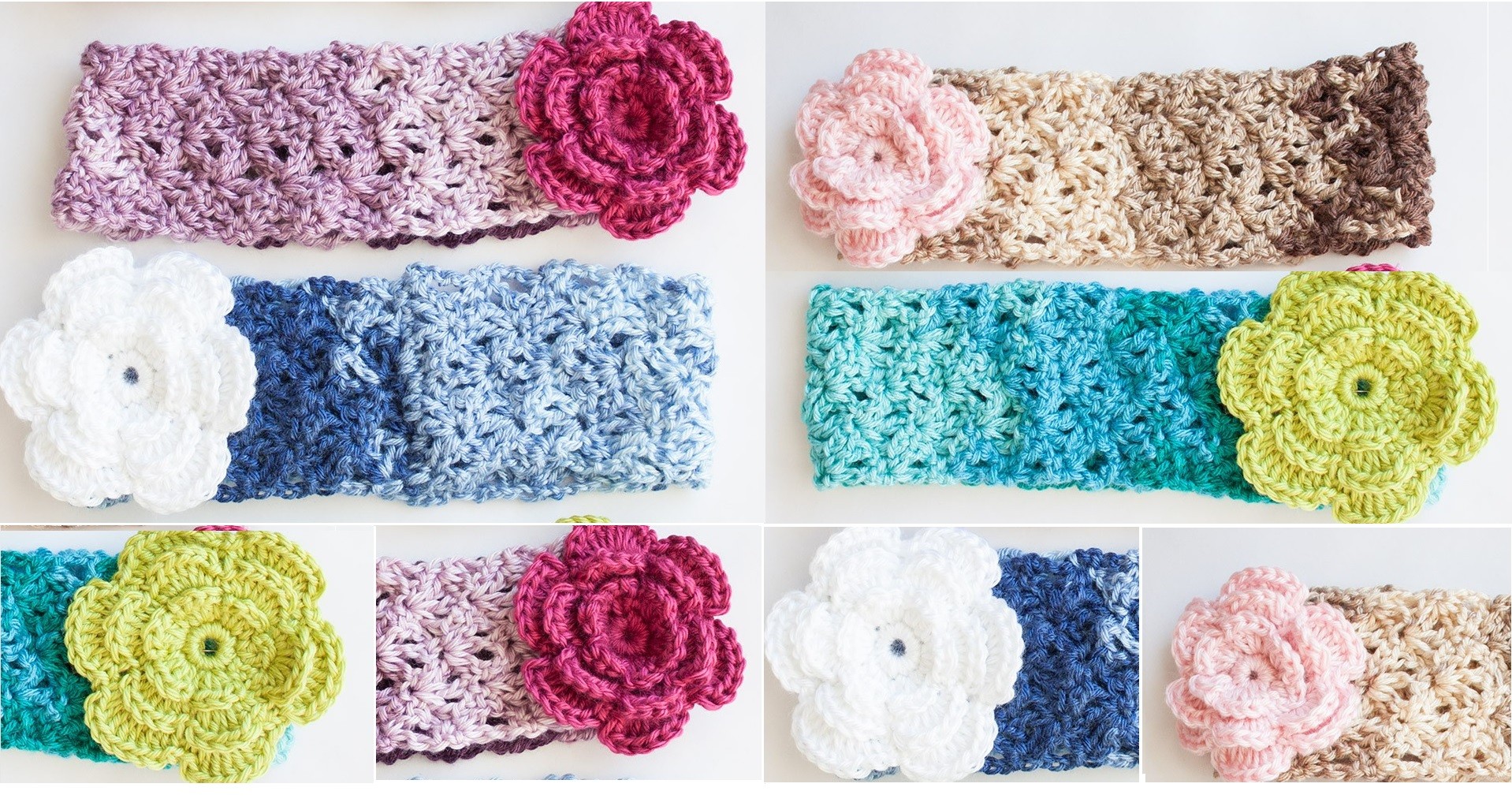 Bandeau/tube élastique En Crochet Pour Enfants - 22.9 Cm - Couleurs Variées - Pour Cheveux, Décoration De Jupe - Fait Main