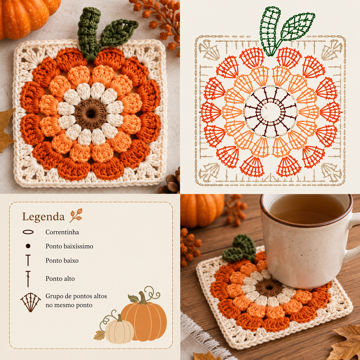 Tutoriel facile pour crocheter une citrouille 1
