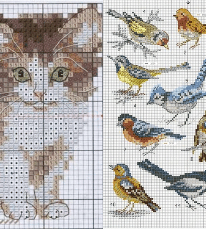 Kit Point De Croix Marque-pages FREEBLOSS – 6 Motifs Animaux/fleurs, Tout Inclus – Débutants - 2