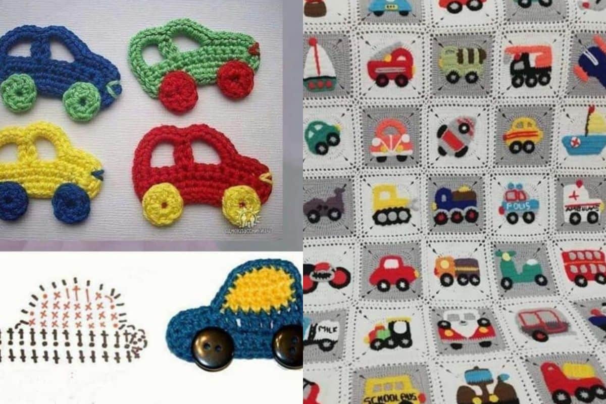 appliques au crochet en forme de voitures 5