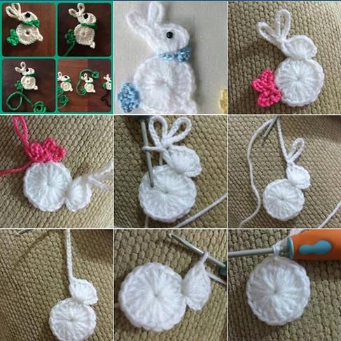 appliques de lapin au crochet 1