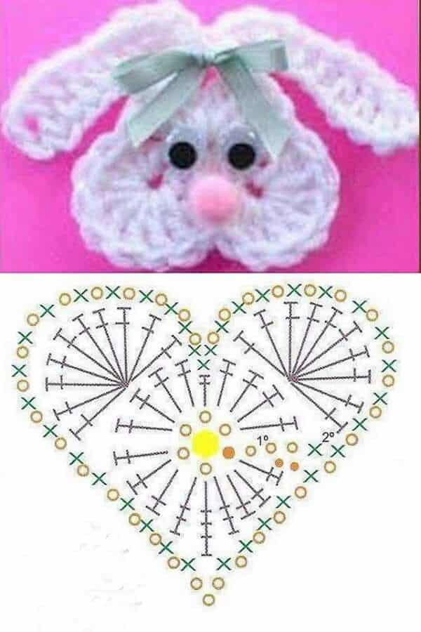 appliques de lapin au crochet 2