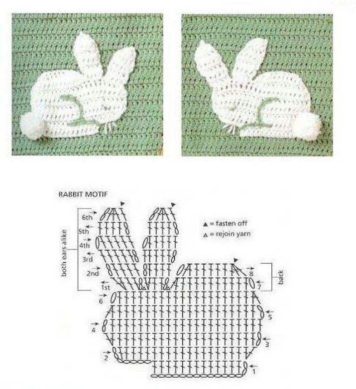 appliques de lapin au crochet 6