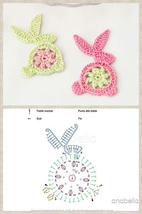 appliques de lapin au crochet 8