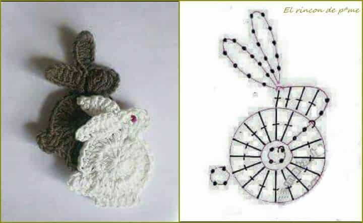 appliques de lapin au crochet 9