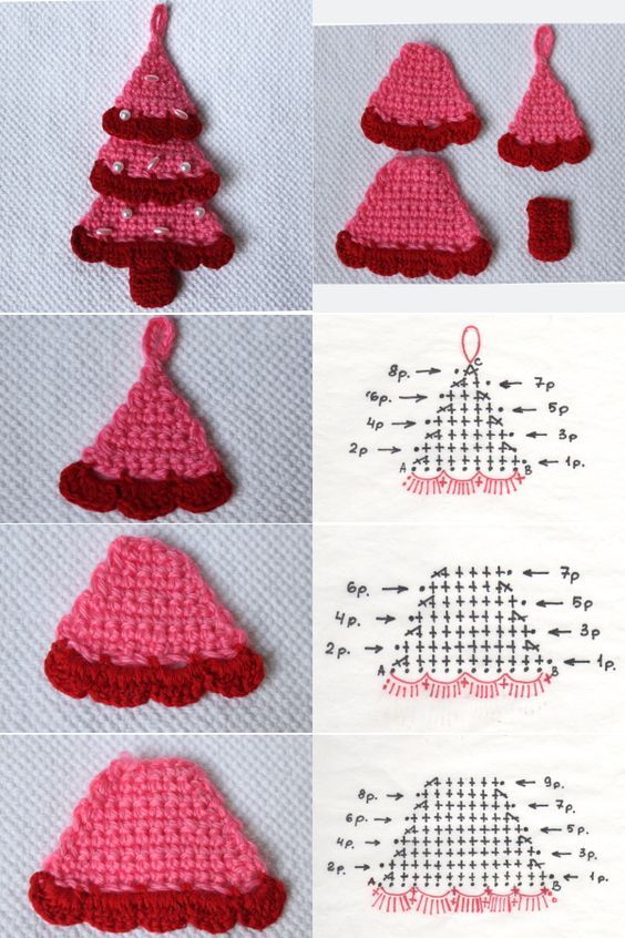 appliques de noel au crochet avec des graphiques 3