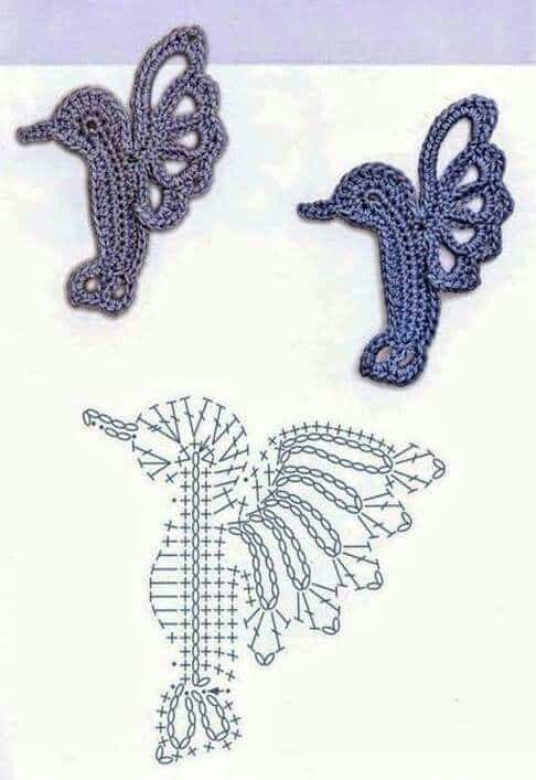 appliques oiseaux au crochet 1