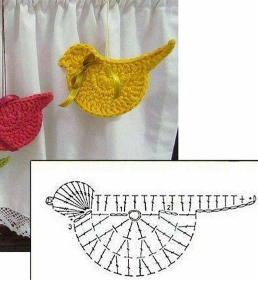 appliques oiseaux au crochet 2