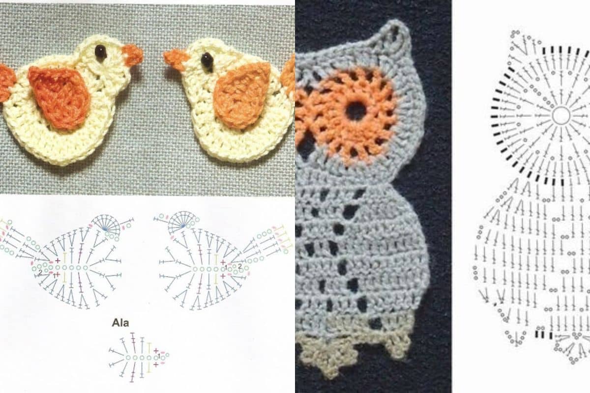 appliques oiseaux au crochet 4