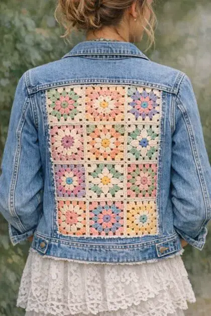 Appliquez des carrés au crochet sur vos vêtements pour un style unique appliquez des carres au crochet sur vos vetements pour un style unique 6