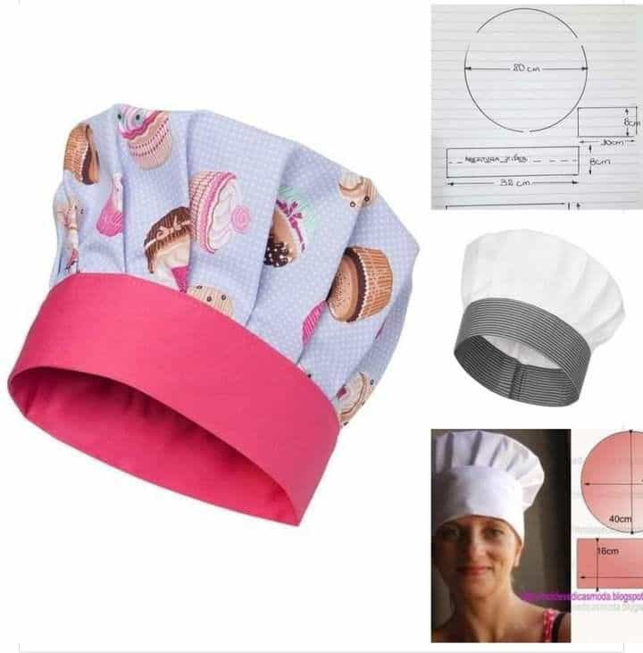 bonnet de chef en tissu facile a realiser 1