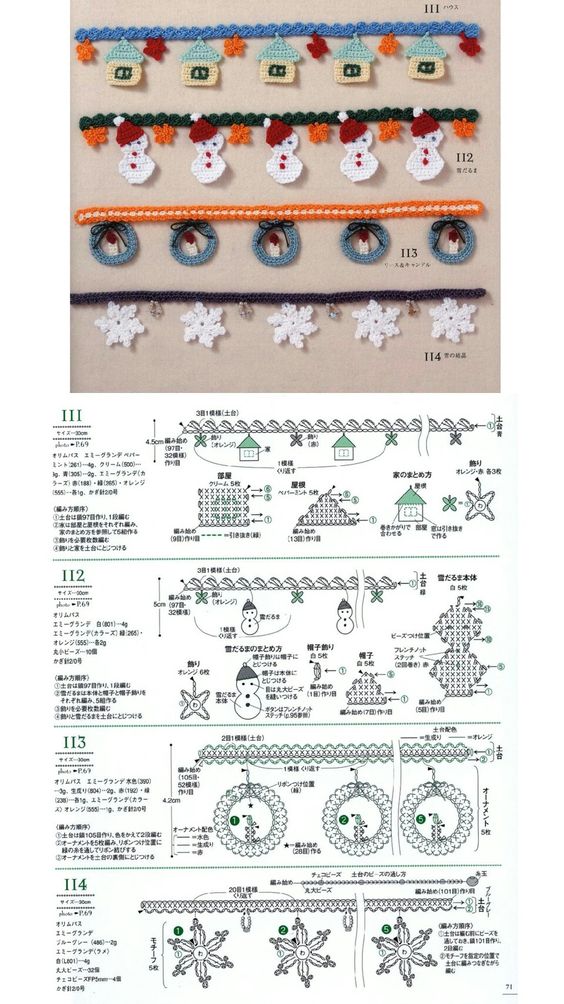 bordures graphiques de noel au crochet 8