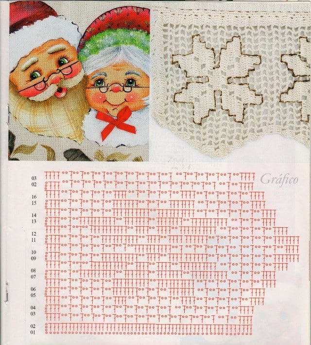 bordures graphiques de noel au crochet 9