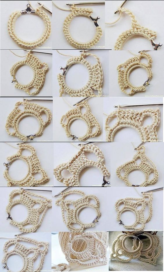 boucles oreilles au crochet vintage 4