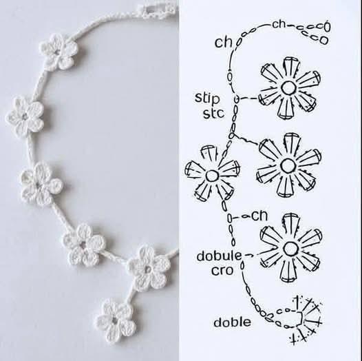 bracelet crochete avec des marguerites 2