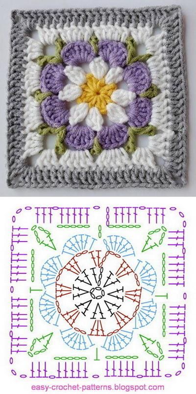 carres au crochet avec des fleurs 6 Copia
