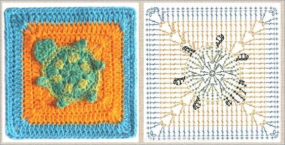 carres motifs animaux en crochet 1