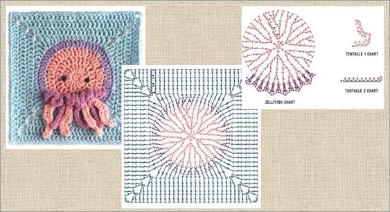 carres motifs animaux en crochet 13