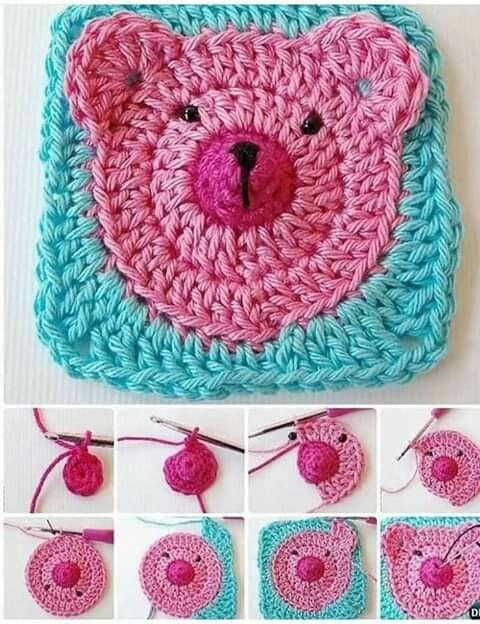 carres motifs animaux en crochet 3