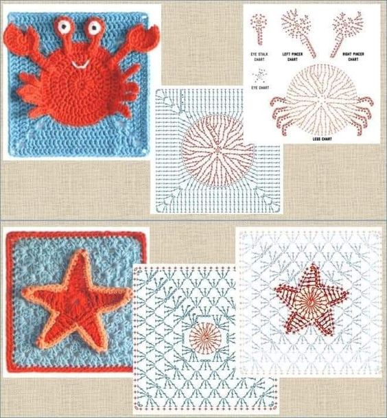 carres motifs animaux en crochet 9