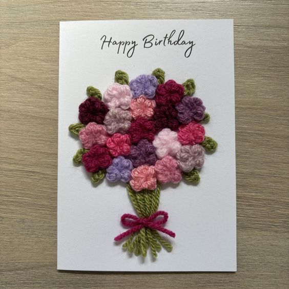 cartes anniversaire avec applications au crochet 2