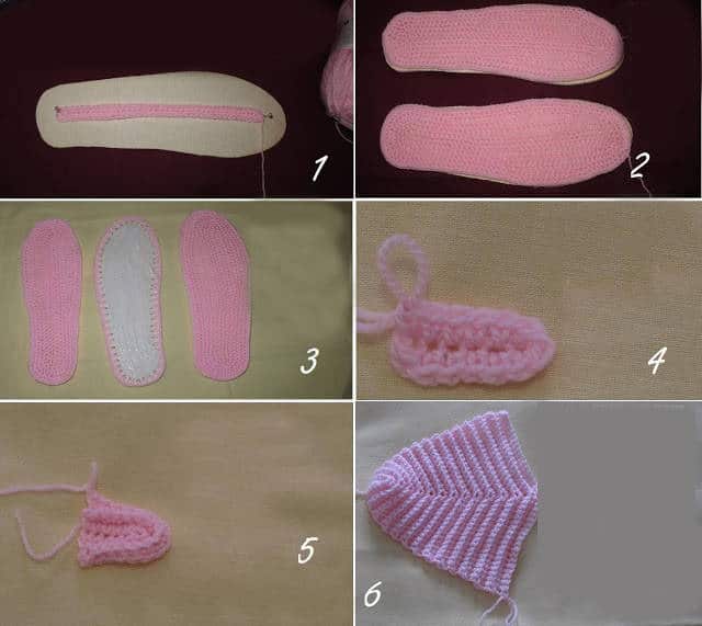 chaussons au crochet avec ruban 1
