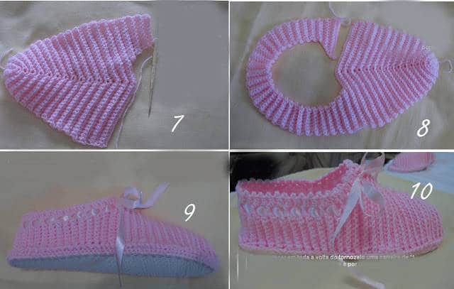 chaussons au crochet avec ruban 2