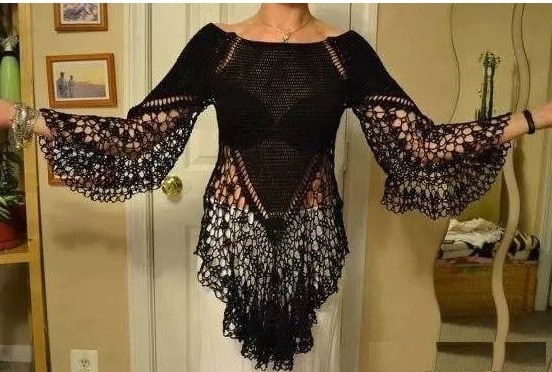 chemisier au crochet a manches larges 5
