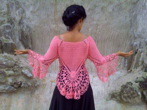 chemisier au crochet a manches larges 6