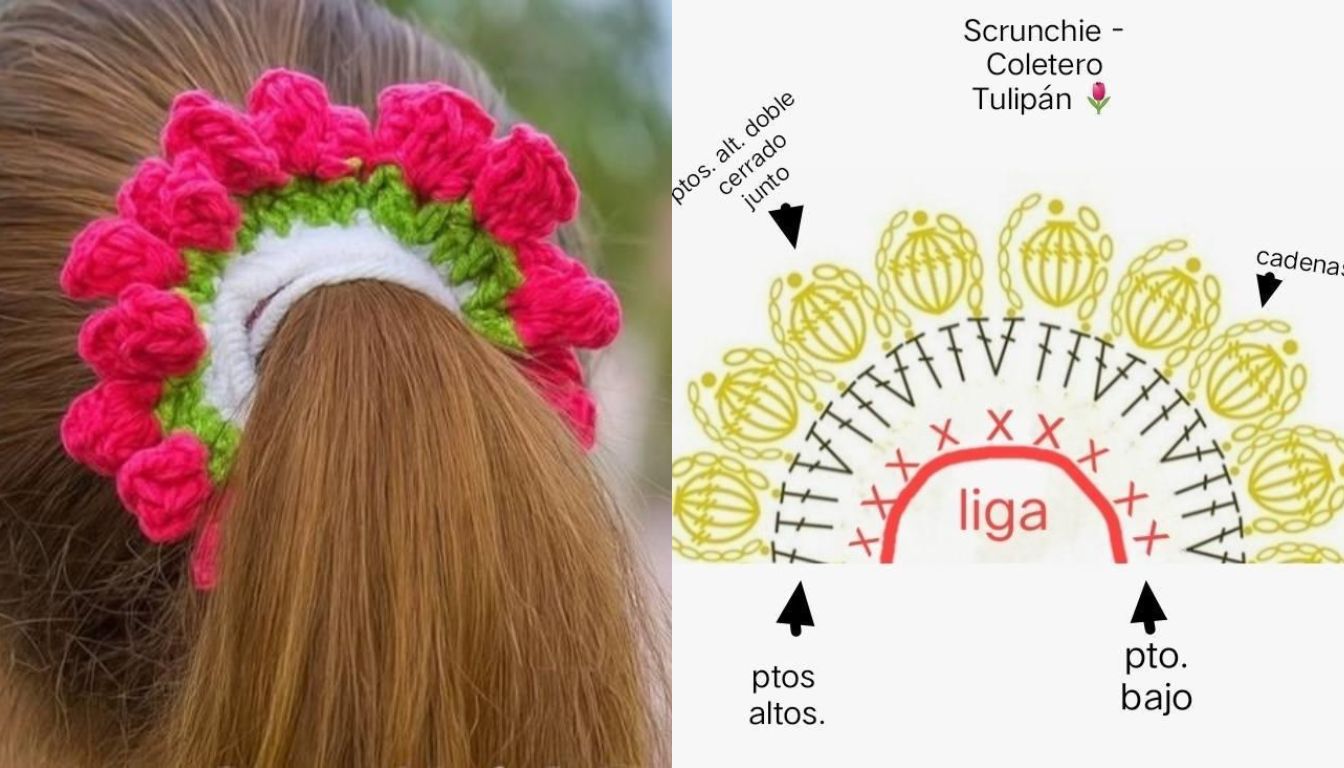 chouchous au crochet a motif de lys fleuris 3