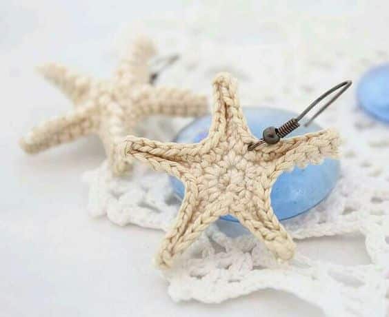 comment crocheter des boucles oreilles en forme etoile de mer 6