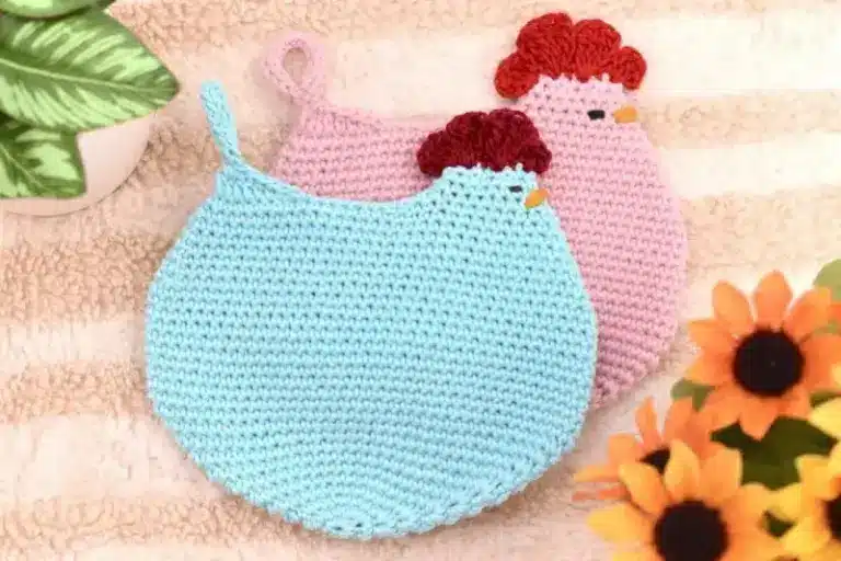 comment crocheter un dessous de plat en forme de poulet 1