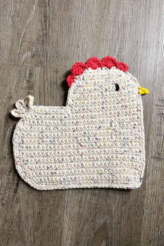 comment crocheter un dessous de plat en forme de poulet