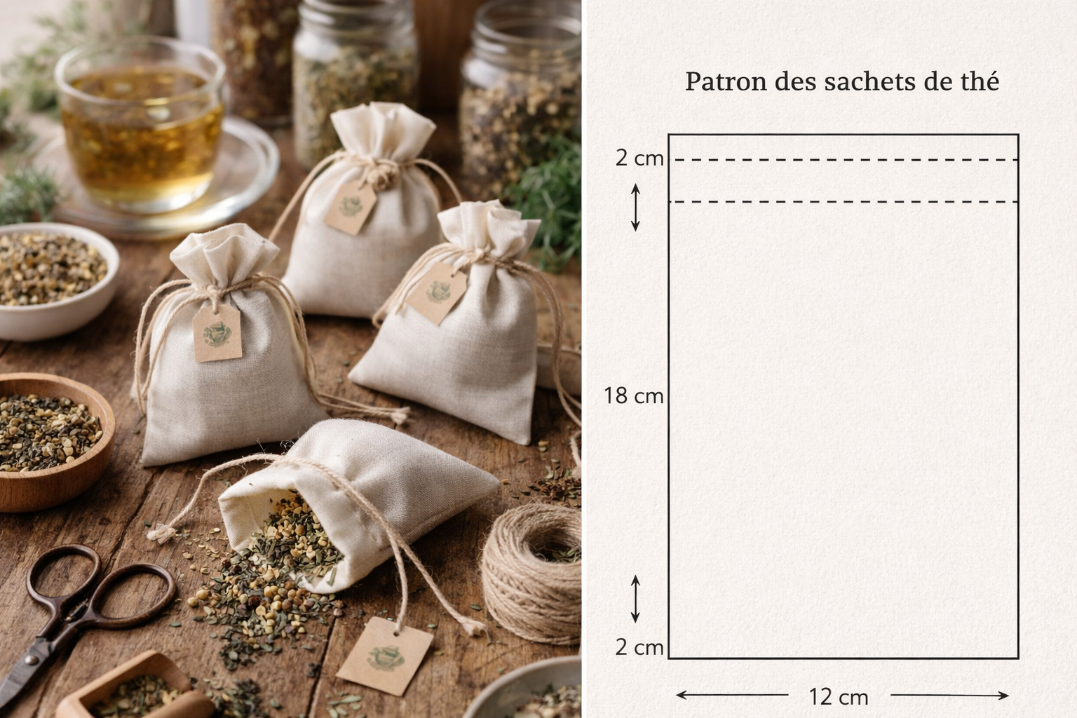 comment fabriquer des sachets de the en tissu